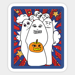 Funny Little Ghosts Halloween Sticker